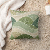 Serene Green Hills Abstract Art Pillow クッション (ブランケット)