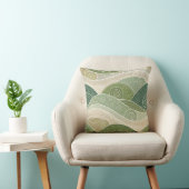 Serene Green Hills Abstract Art Pillow クッション (椅子)