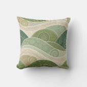 Serene Green Hills Abstract Art Pillow クッション (正面)