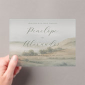 Serene Green Landscape Wedding Invitation アクリル招待状 (インサイチュ (ポータブル))