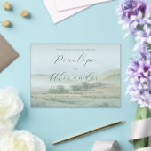 Serene Green Landscape Wedding Invitation アクリル招待状 (インサイチュ (ウェディング))