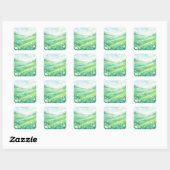 Serene Green Meadow and Spring Flowers スクエアシール (シート)