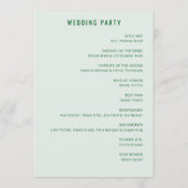 Serene Green Palm Tree Wedding Ceremony プログラム (裏面)
