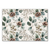 Serene Green Rustic Botanical Border テーブルナンバー (裏面)