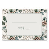 Serene Green Rustic Botanical Border テーブルナンバー (正面)