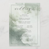 Serene Green Watercolor Wedding Ceremony Schedule プログラム (裏面)