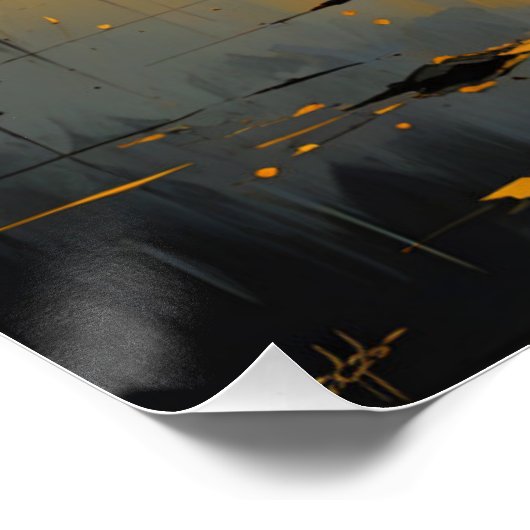 serene harbor at sunset ポスター (コーナー)