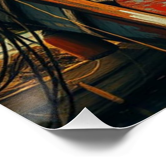 serene harbor at sunset ポスター (コーナー)