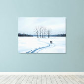 serene impressionist winter landscape canvas print キャンバスプリント (インサイチュ (ウッドフロア))