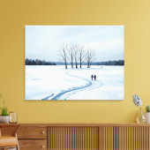 serene impressionist winter landscape canvas print キャンバスプリント (インサイチュ (リビング))