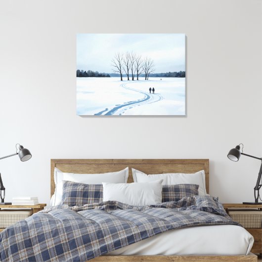 serene impressionist winter landscape canvas print キャンバスプリント (インサイチュ (寝室))