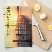 SERENE ISAIAH 41:10サンセットフォトデザイン キッチンタオル (四つ折り)