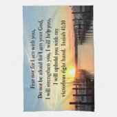 SERENE ISAIAH 41:10サンセットフォトデザイン キッチンタオル (縦)