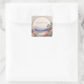 Serene Japandi Moon Gate Thank You スクエアシール (バッグ)