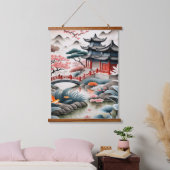Serene Japanese Garden Landscape Poster 吊り下げ型タペストリー (寝室)