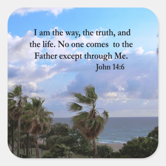 SERENE JOHN 14:6写真デザイン スクエアシール (正面)
