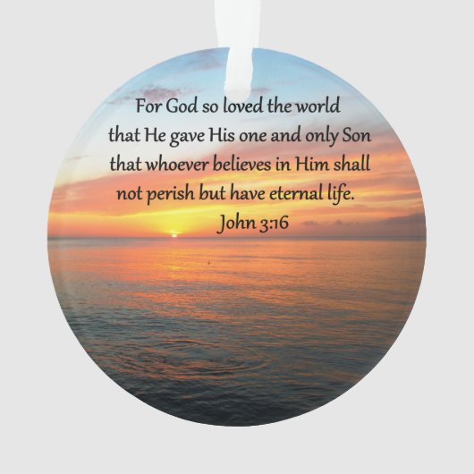 SERENE JOHN 3:16日の出の写真 オーナメント (裏面)