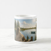 Serene Lakeside Botanical Nature Meditation Mug コーヒーマグカップ (中央)
