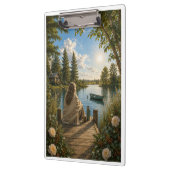 Serene Lakeside Notebook | Peaceful Nature & Cotta クリップボード (左)