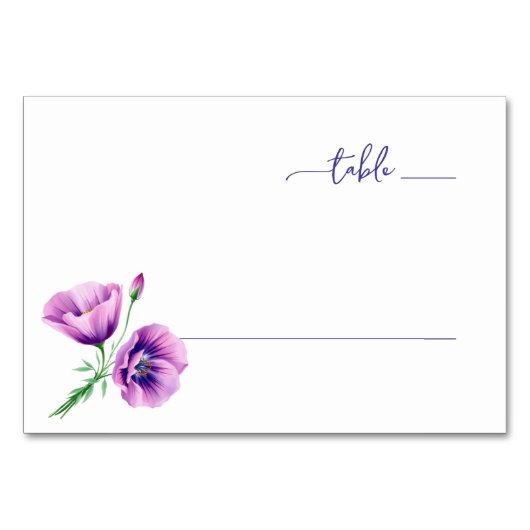 Serene Lavender Botanical Floral テーブルナンバー (正面)