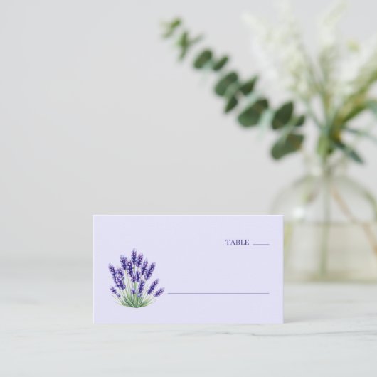 Serene Lavender Botanical Illustration プレイスカード (スタンド正面)