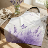 Serene Lavender Butterfly – Personalized Monogram エプロン