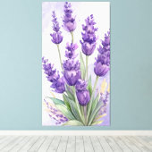 "Serene Lavender" - Minimalist Botanical Wall Art  キャンバスプリント (インサイチュ (ウッドフロア))
