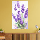 "Serene Lavender" - Minimalist Botanical Wall Art  キャンバスプリント (インサイチュ (リビング))