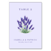 Serene Lavender Watercolor Floral テーブルナンバー (裏面)