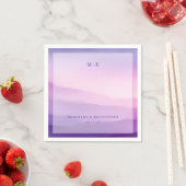 Serene Lavender Watercolor Mountains スタンダードカクテルナプキン (インサイチュ)