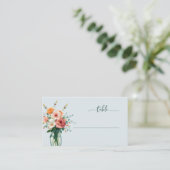 Serene Light Blue Floral Table Sign プレイスカード (スタンド正面)