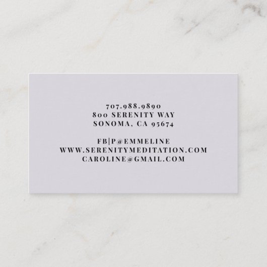 Serene Massage Therapy Mist Trees Watercolor 名刺 (裏面)