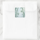 Serene Minimalist Bamboo in Morning Mist スクエアシール (バッグ)