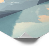 Serene Minimalist Mountain Sunset ポスター (角)