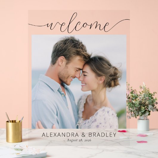 Serene Minimalist Photo アクリルサイン (ウェディング)