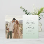 Serene Mint Minimalist Photo セーブザデート (スタンド正面)