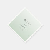 Serene Mint Minimalist Typographic スタンダードカクテルナプキン (角)