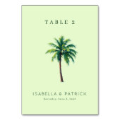 Serene Mint Tropical Palm Tree テーブルナンバー (裏面)