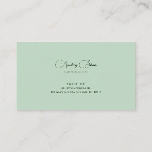 Serene Misty Lake Pink Rose Floral Arch Mountain 名刺 (裏面)