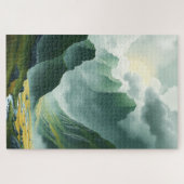 Serene Misty Mountains Emerald Valley  ジグソーパズル (横)