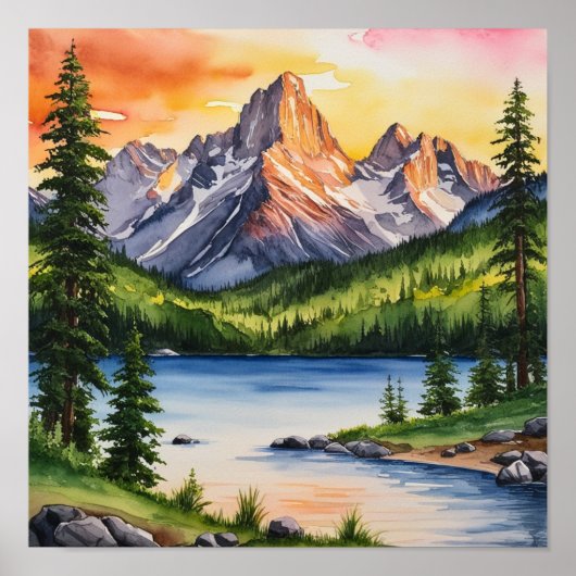 Serene Mountain and Treesのポスター ポスター (正面)