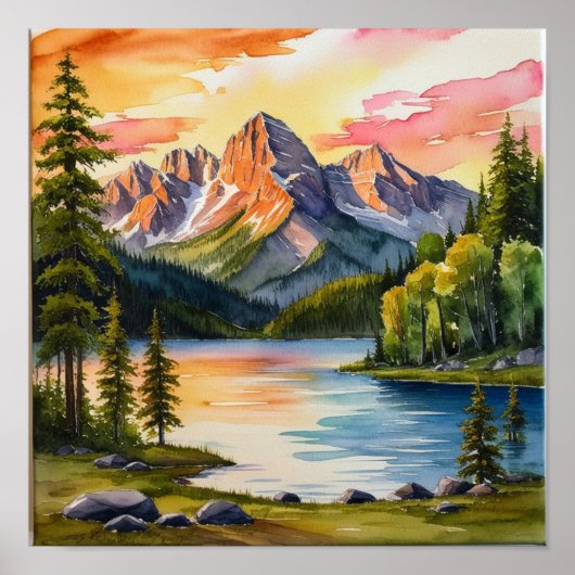 Serene Mountain and Treesのポスター ポスター (正面)