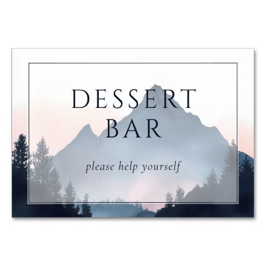 Serene Mountain Dessert Bar Invitation テーブルナンバー (正面)