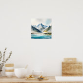 Serene Mountain Lake  ポスター (キッチン)