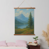 Serene Mountain Lake Landscape Wall Art 吊り下げ型タペストリー (寝室)