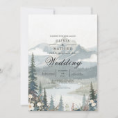 Serene Mountain Landscape Wedding 招待状 (正面)