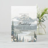 Serene Mountain Landscape Wedding 招待状 (スタンド正面)