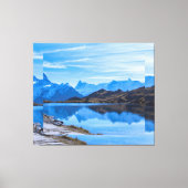 Serene Mountain Landscape with Flowing River キャンバスプリント (正面)