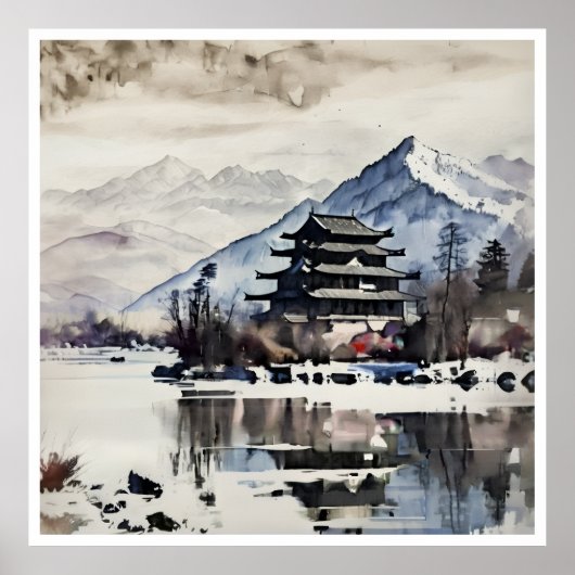 Serene Mountain Pagoda, winter poster ポスター (正面)