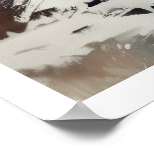 Serene Mountain Pagoda, winter poster ポスター (角)